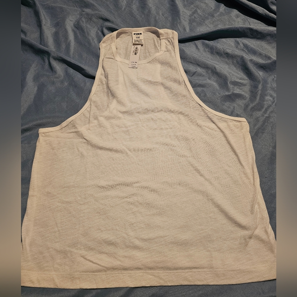 VS PINK Woman's White Tank Top Size Small NWT